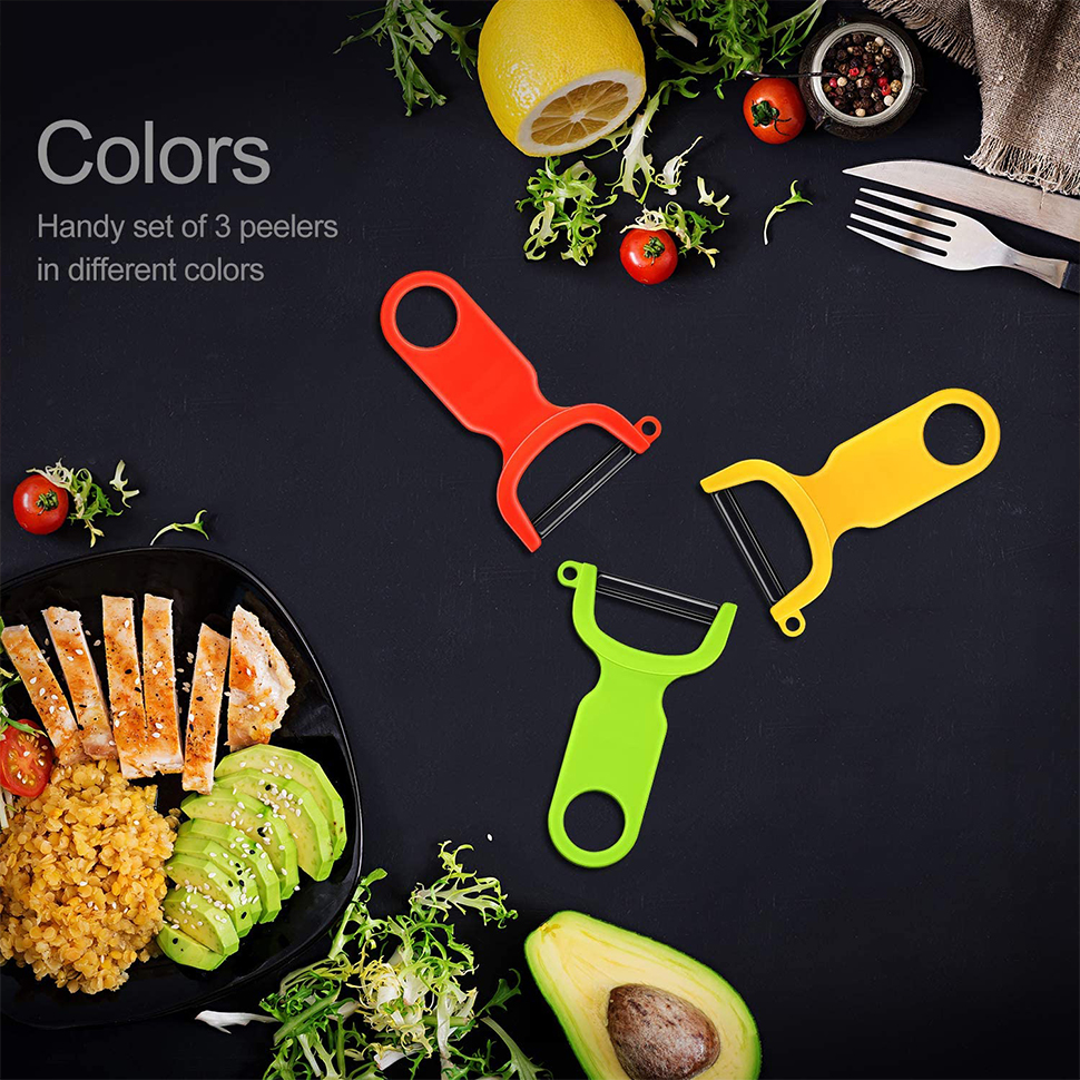 KITCHPOWER Vegetable Peeler 3-Pack Red/Green/Yellow - Very Smart Ideas