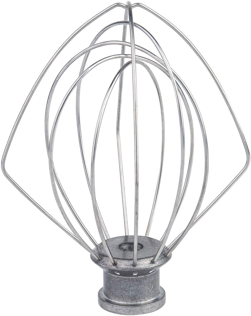 K45WW Wire Whip for Tilt-Head Stand Mixer Stainless Steel Whisk Attachment  for KitchenAid Mixers Wire Whisk with Shield that Reduces Splatter During