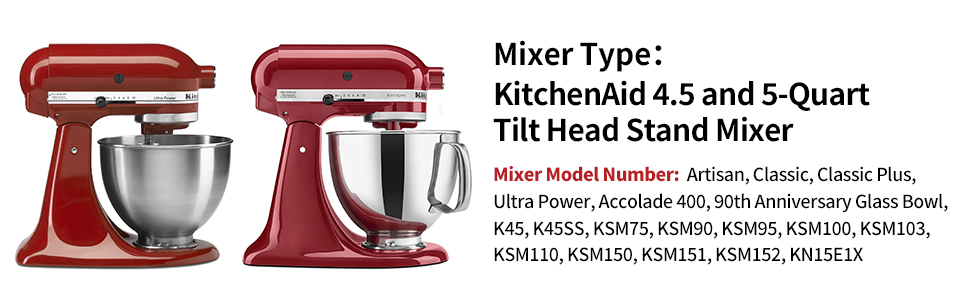 KITCHPOWER 4.5-5 Quart Flex Edge Beater for KitchenAid Tilt-Head Stand  Mixers White